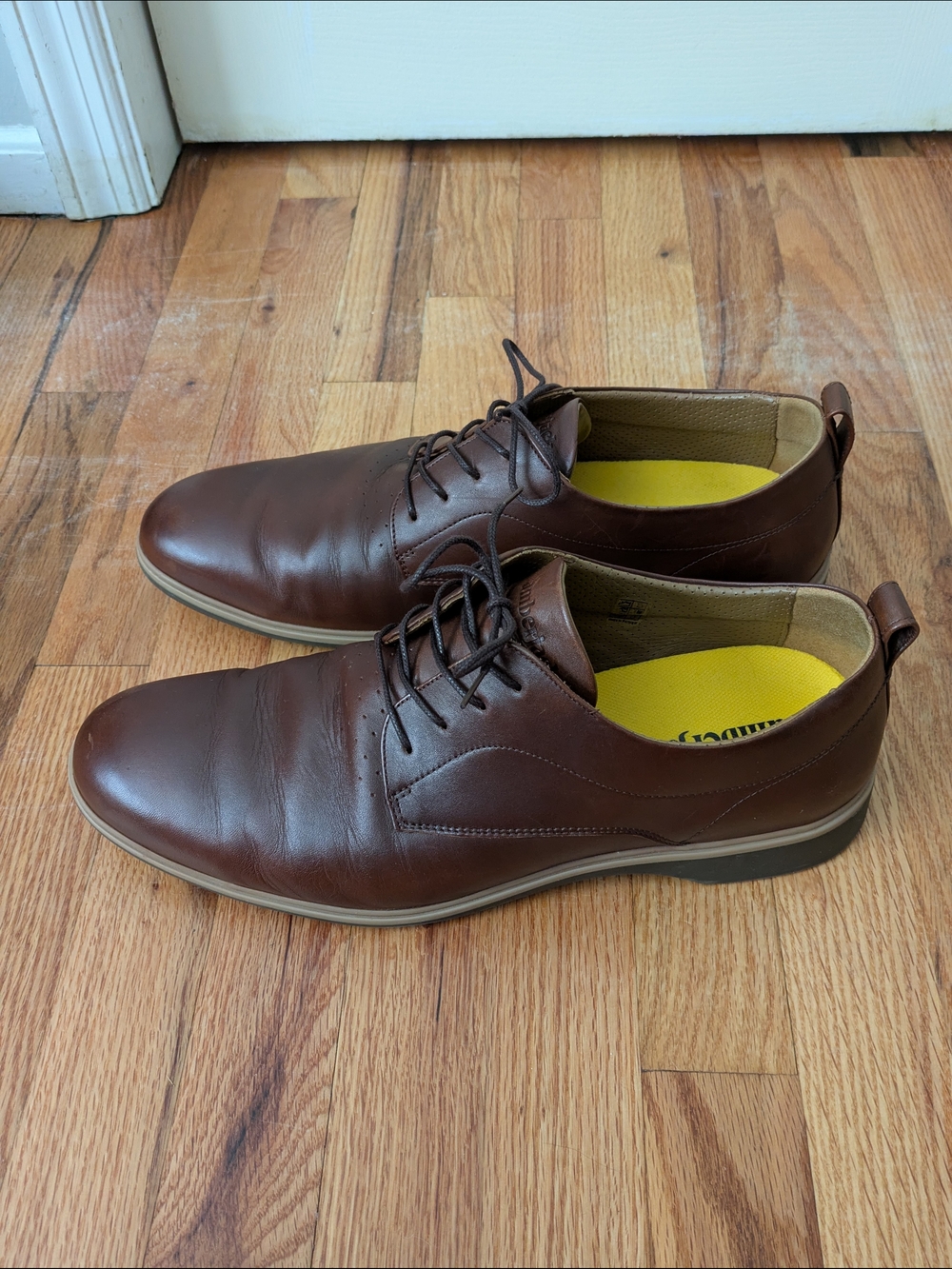The Original Men's Brown Leather Derby Oxfords with Cushioned Insole